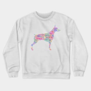 Dog Doberman Animal Pet Text Word Cloud Crewneck Sweatshirt